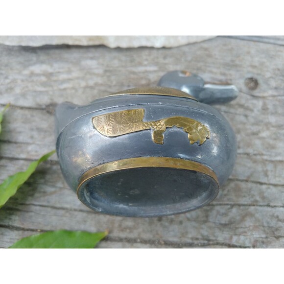 Vintage Pewter Duck Jewelry Box, Duck Decor - Picture 5 of 10